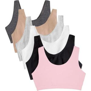 Fruit of the Loom Women’s Built Up Tank Style Sports Bra Value Pack(Sand/White/Heather Grey/Black/Blush/Charcoal)