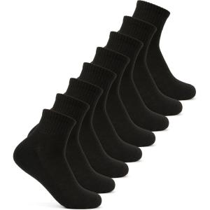 Fruit of the Loom Womens Everyday Basics Socks, Breathable with Half Cushion (Multi-Packs)(Ankle – 8 Pack – Black)
