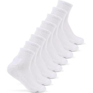 Fruit of the Loom Womens Everyday Basics Socks, Breathable with Half Cushion (Multi-Packs)(Ankle – 8 Pack – White)