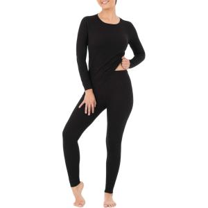 Fruit of the Loom Women’s Micro Waffle Premium Thermal Set(Black)