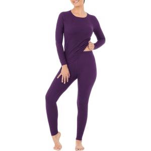 Fruit of the Loom Women’s Micro Waffle Premium Thermal Set(Violet)