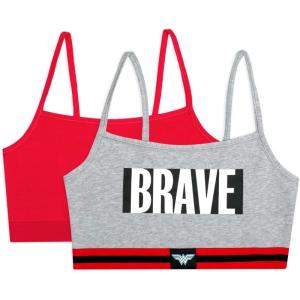Fruit of the Loom Women’s Spaghetti Strap Cotton Sports Bra – All-Day Comfort & Easy Movement(Heather Grey/Crantastic – Wonder Woman)