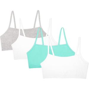 Fruit of the Loom Women’s Spaghetti Strap Cotton Sports Bra – All-Day Comfort & Easy Movement(Mint Chip/White/Grey Heather/White)