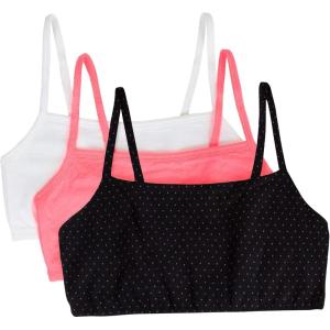 Fruit of the Loom Women’s Spaghetti Strap Cotton Sports Bra – All-Day Comfort & Easy Movement(Pin Dot/Popsicle Pink/White)