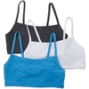 Fruit of the Loom Women’s Spaghetti Strap Cotton Sports Bra – All-Day Comfort & Easy Movement(Charheatherwhtislazure)