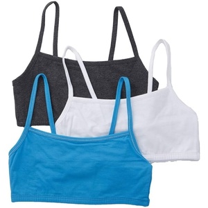 Fruit of the Loom Women’s Spaghetti Strap Cotton Sports Bra – All-Day Comfort & Easy Movement(Charheatherwhtislazure)