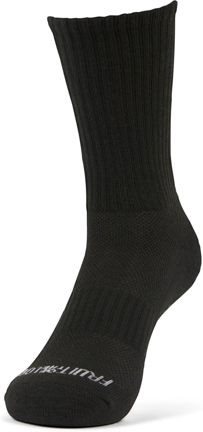 image:imageFruit of the Loom Boys Coolzone Socks Breathable with Half Cushion MultiPacksCrew 8 Pack Black