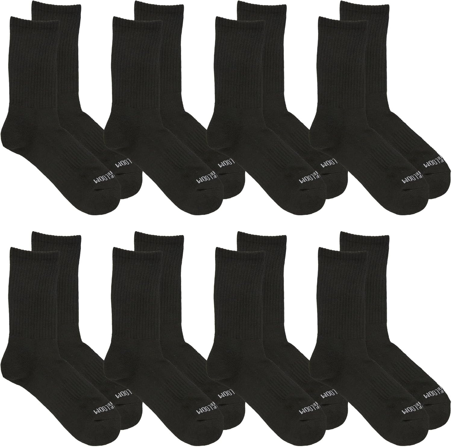 image:imageFruit of the Loom Boys Coolzone Socks Breathable with Half Cushion MultiPacksCrew 8 Pack Black