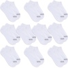 Fruit of the Loom Girl’s Everyday Essential Soft Cushion Socks(No Show – 10 Pack – White)