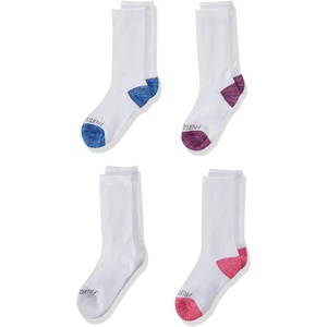 Fruit of the Loom Girl’s Everyday Essential Soft Cushion Socks(White)