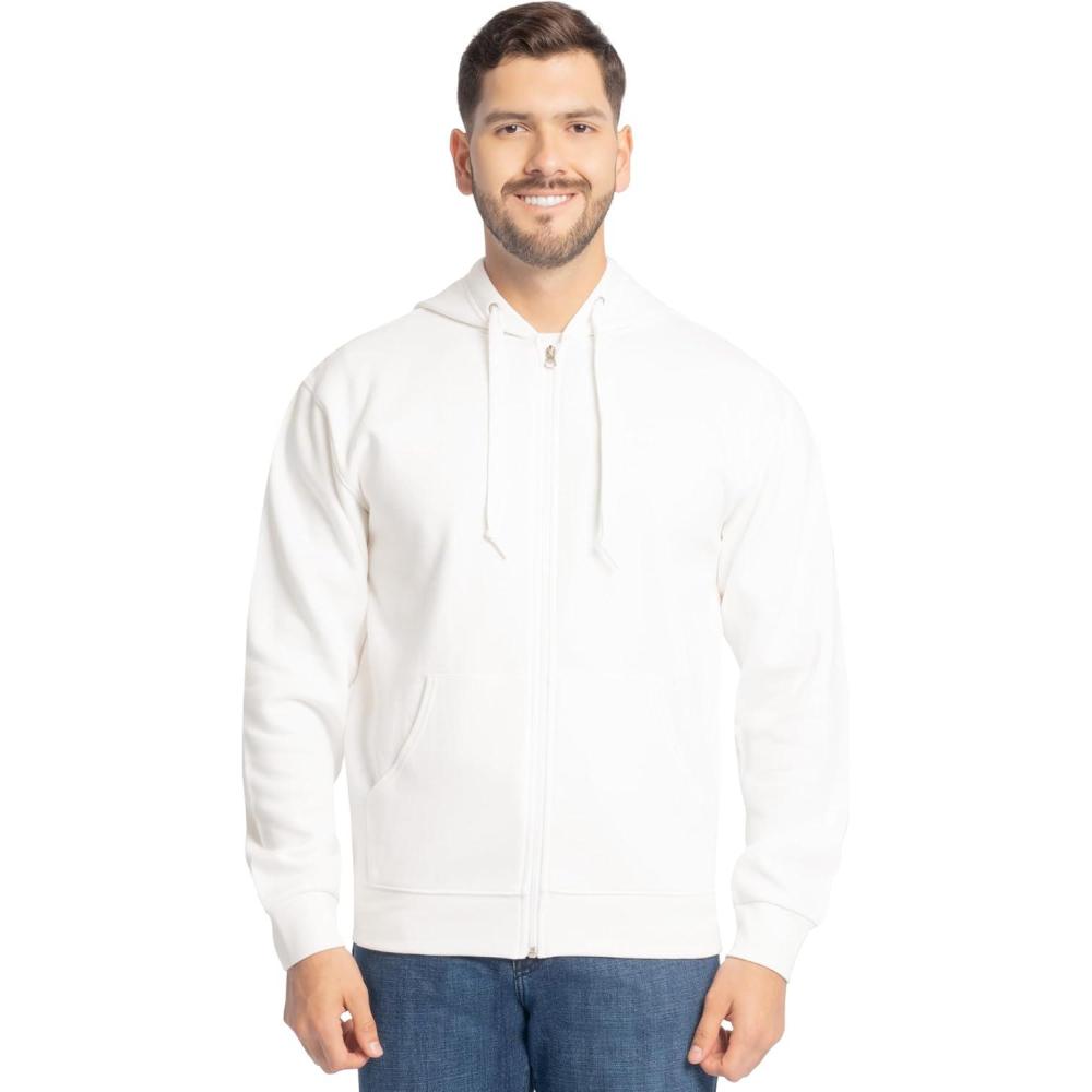 imageFruit of The Loom Sweats Capuche en Polaire Eversoft pour Homme Fermeture clair intgrale Blanc M
