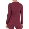 Fruit of the Loom Micro Waffle Premium Thermal Crew Top Haut de Pijama Femme(Merlot Heather)