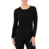 Fruit of the Loom Micro Waffle Premium Thermal Crew Top Haut de Pijama Femme(Noir)