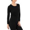 Fruit of the Loom Micro Waffle Premium Thermal Crew Top Haut de Pijama Femme(Noir/Noir)
