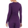 Fruit of the Loom Micro Waffle Premium Thermal Crew Top Haut de Pijama Femme(Violet)
