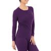 Fruit of the Loom Micro Waffle Premium Thermal Crew Top Haut de Pijama Femme(Violet)