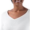 Fruit of the Loom Waffle V-Neck Top and Flannel Pant Sleep Set Ensemble de Pijama Femme(Ivoire/Arbres D&rsquo;hiver)