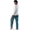 Fruit of the Loom Waffle V-Neck Top and Flannel Pant Sleep Set Ensemble de Pijama Femme(Ivoire/Arbres D&rsquo;hiver)