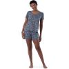 Fruit of The Loom Women&rsquo;s Sleeve Tee and Short 2 Piece Sleep Set, Floral, Medium