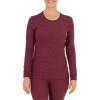 Fruit of the Loom Micro Waffle Premium Thermal Crew Top Haut de Pijama Femme(Merlot Heather)
