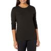 Fruit of the Loom Micro Waffle Premium Thermal Crew Top Haut de Pijama Femme(Noir)