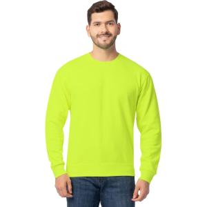 Fruit of The Loom Sweats à Capuche en Polaire Eversoft pour Homme, Vert sécurité, L