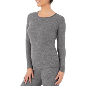 Fruit of the Loom Micro Waffle Premium Thermal Crew Top Haut de Pijama Femme(Bruyère Fumée)