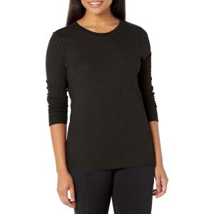 Fruit of the Loom Micro Waffle Premium Thermal Crew Top Haut de Pijama Femme(Noir)