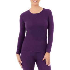 Fruit of the Loom Micro Waffle Premium Thermal Crew Top Haut de Pijama Femme(Violet)