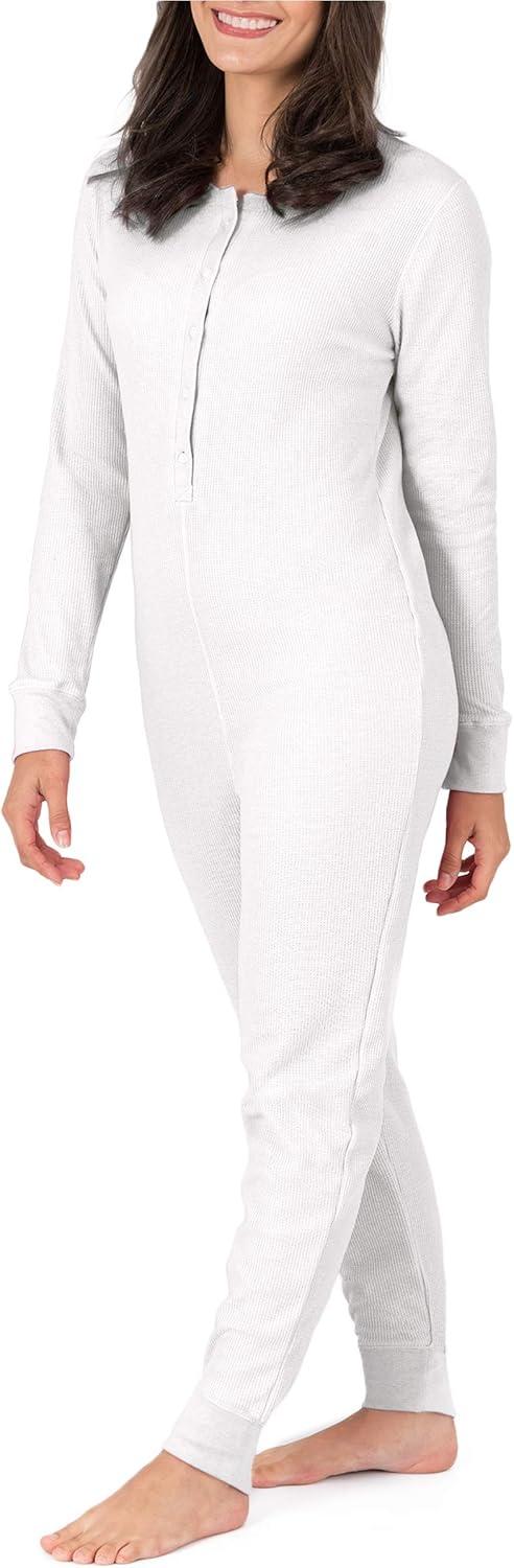 imageFruit of the Loom Micro Waffle Premium Thermal Union Suit Bas de Pijama FemmeBlanc