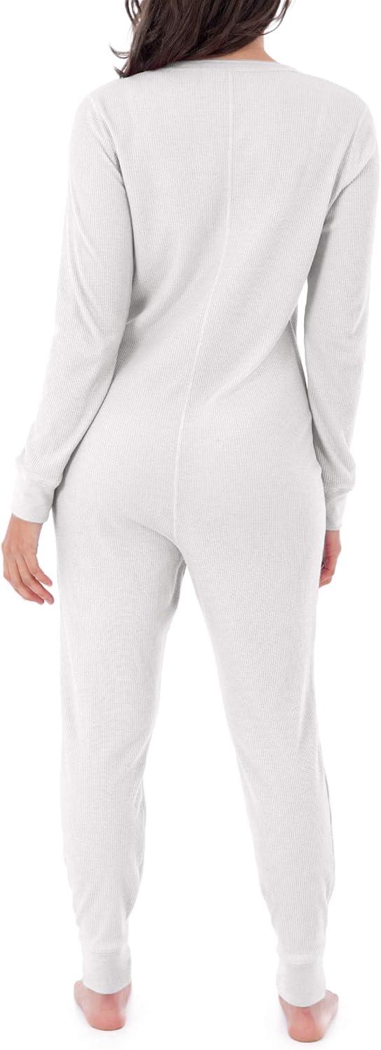 imageFruit of the Loom Micro Waffle Premium Thermal Union Suit Bas de Pijama FemmeBlanc