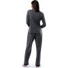 Fruit of The Loom Long Sleeve Tee and Pant 2 Piece Sleep Set Ensemble de Pijama Femme(Gris)