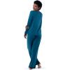 Fruit of The Loom Long Sleeve Tee and Pant 2 Piece Sleep Set Ensemble de Pijama Femme(Mer Sombre)