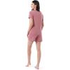 Fruit of The Loom Women&rsquo;s Sleeve Tee and Short 2 Piece Sleep Set, Antique Heather Blush, 3X