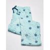 Fruit of the Loom Sueded Jersey Crew Top and Fleece Pant Sleep Set Ensemble de Pijama Femme(Blue Sea/Snowflake)