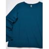 Fruit of the Loom Sueded Jersey Crew Top and Fleece Pant Sleep Set Ensemble de Pijama Femme(Blue Sea/Snowflake)
