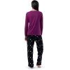 Fruit of the Loom Sueded Jersey Crew Top and Fleece Pant Sleep Set Ensemble de Pijama Femme(Royal Berry/Multi Dots)