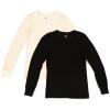 Fruit of The Loom Long Sleeve Tee and Pant 2 Piece Sleep Set Ensemble de Pijama Femme(Black Soot/Natural)
