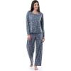 Fruit of The Loom Long Sleeve Tee and Pant 2 Piece Sleep Set Ensemble de Pijama Femme(Imprimé Floral)
