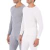 Fruit of The Loom Long Sleeve Tee and Pant 2 Piece Sleep Set Ensemble de Pijama Femme(Light Grey Heather/ Natural (2 Pack))