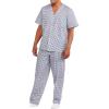 Fruit of the Loom Ensemble Pyjama À Manches Longues en Tissu Large Ensemble de Pijama Homme(Motif À Carreaux Bleu Marine)