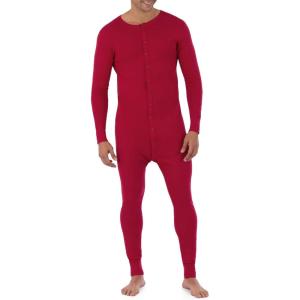 Fruit of the Loom Combinaison Thermique de Qualité Supérieure Bas de pyjama Homme(Rouge/excursion  couleur unie (Getaway Solids))