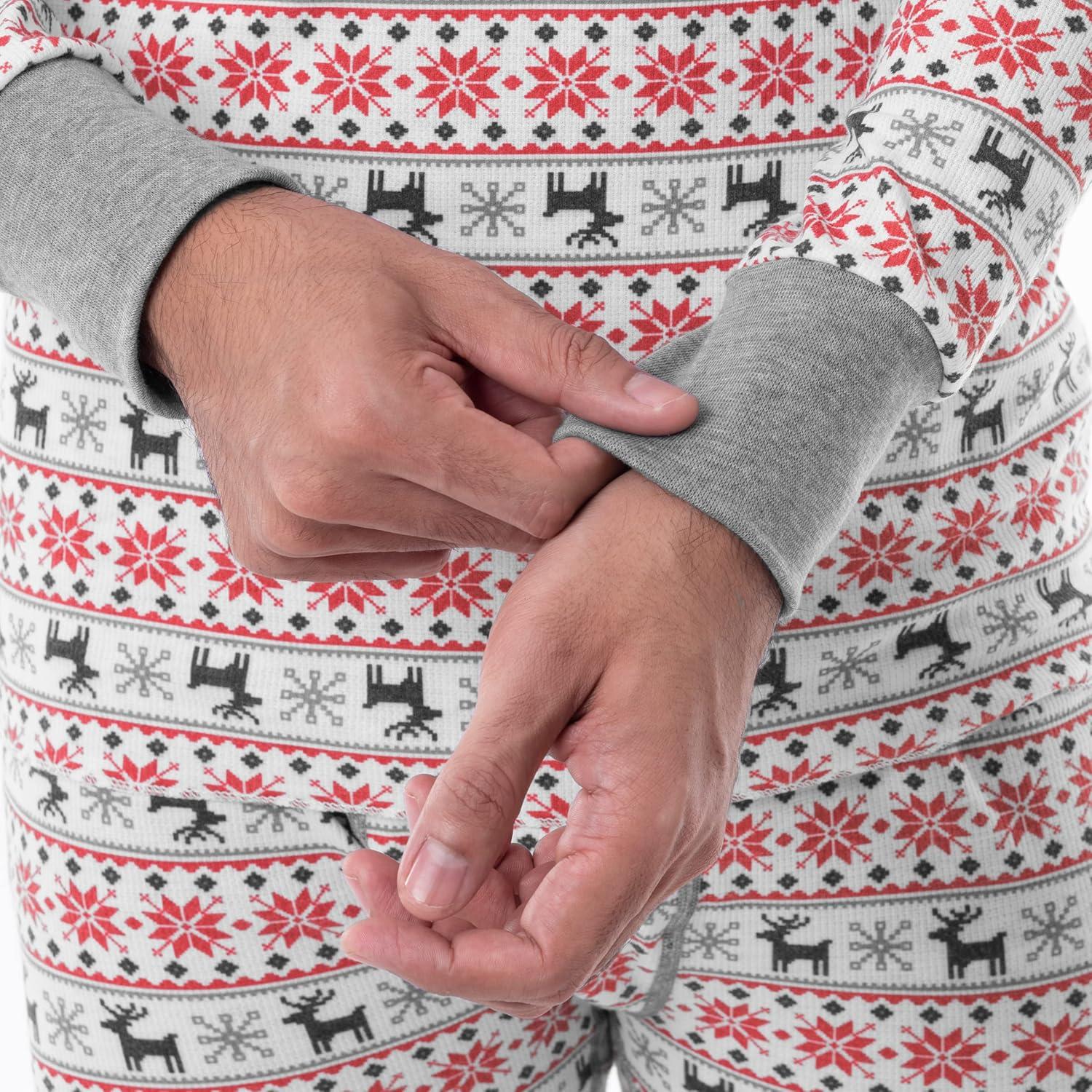 imageFruit of the Loom Ensemble de Couchage Thermique Gaufr Haut et Bas Jeu de Couches de Base HommeFairisleblanc