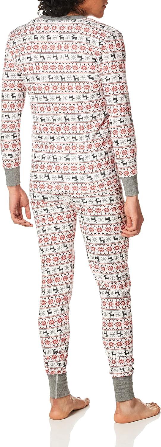 imageFruit of the Loom Ensemble de Couchage Thermique Gaufr Haut et Bas Jeu de Couches de Base HommeFairisleblanc