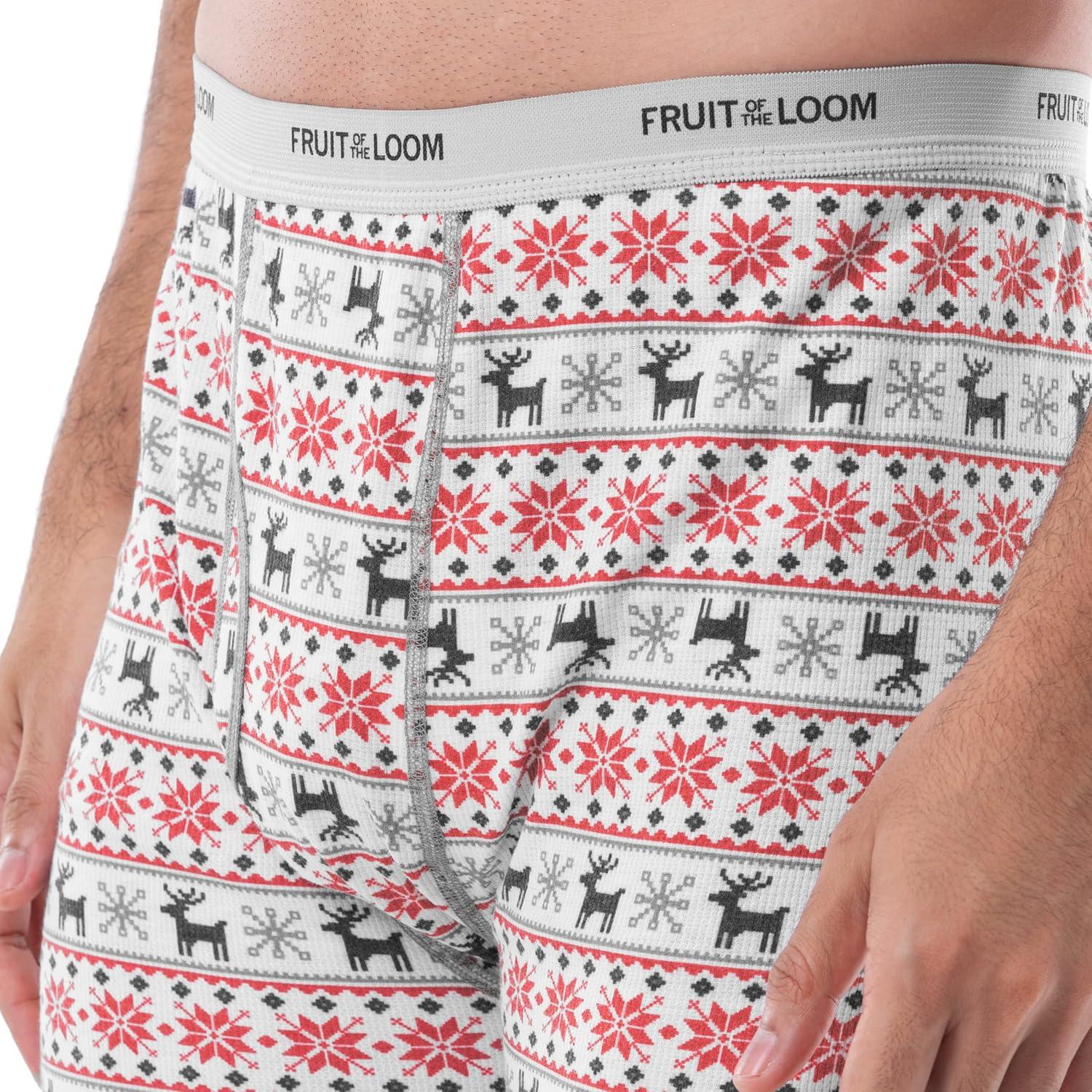 imageFruit of the Loom Ensemble de Couchage Thermique Gaufr Haut et Bas Jeu de Couches de Base HommeFairisleblanc