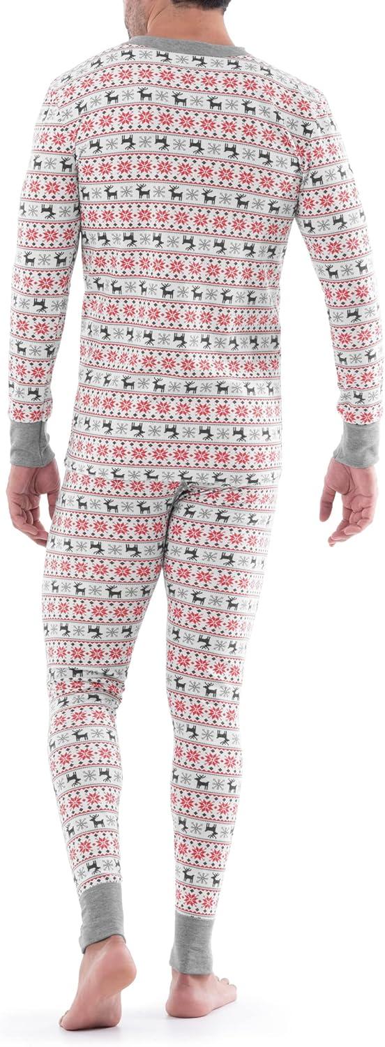 imageFruit of the Loom Ensemble de Couchage Thermique Gaufr Haut et Bas Jeu de Couches de Base HommeFairisleblanc