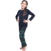 Fruit of the Loom Jersey Knit Top and Fleece Pant Holiday Sleep Pajama Set Ensemble de Pijama Mixte(Bleu Marine/Vert À Carreaux)