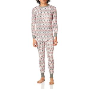 Fruit of the Loom Ensemble de Couchage Thermique Gaufré (Haut et Bas) Jeu de Couches de Base Homme(Fair-isle-blanc)