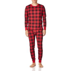 Fruit of the Loom Ensemble de Couchage Thermique Gaufré (Haut et Bas) Jeu de Couches de Base Homme(Motif Carreaux)