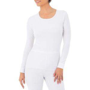 Fruit of The Loom Women&rsquo;s Micro Waffle Premium Thermal Crew Top, White, Large